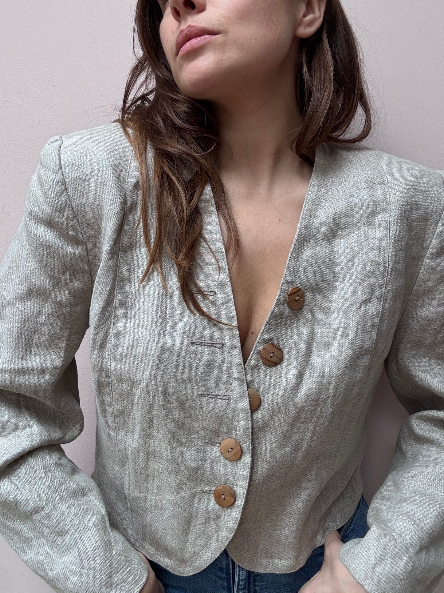 Vintage 100% linen jacket size 12