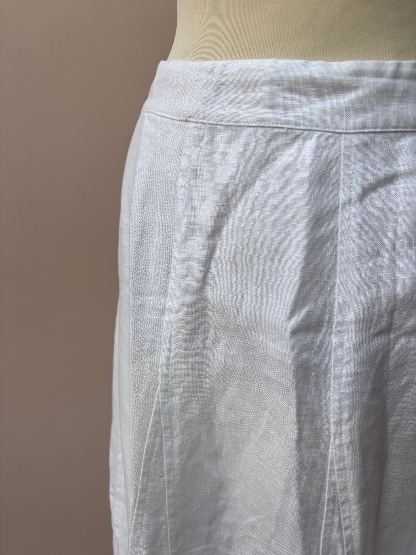White 100% linen skirt size 10