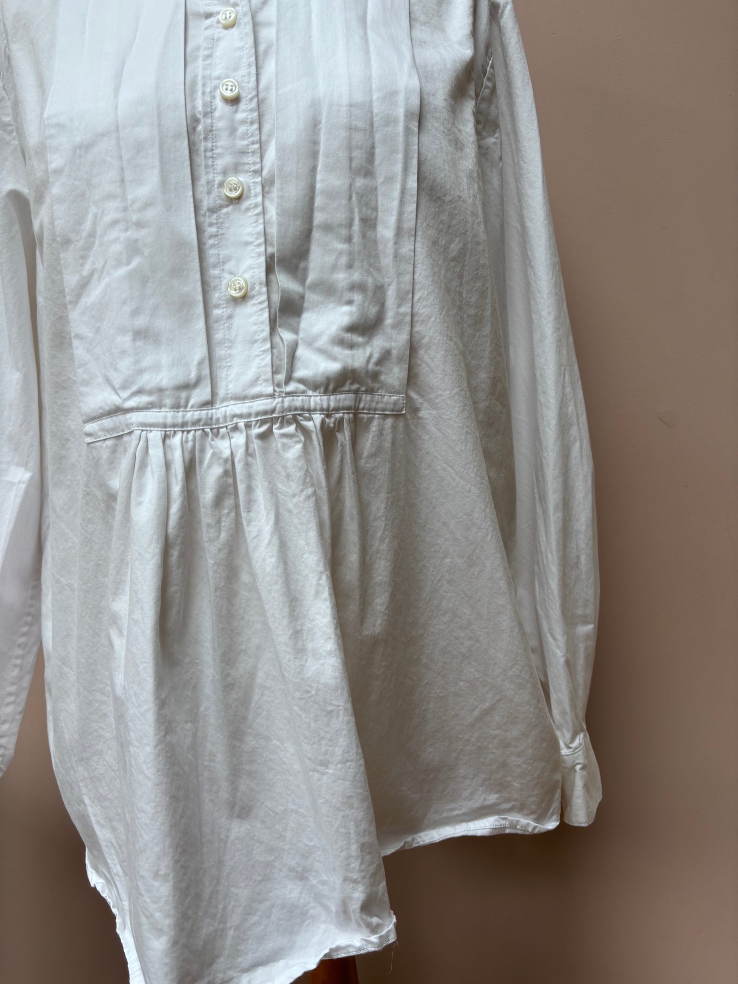 Toast white cotton shirt with detailing on bib size18