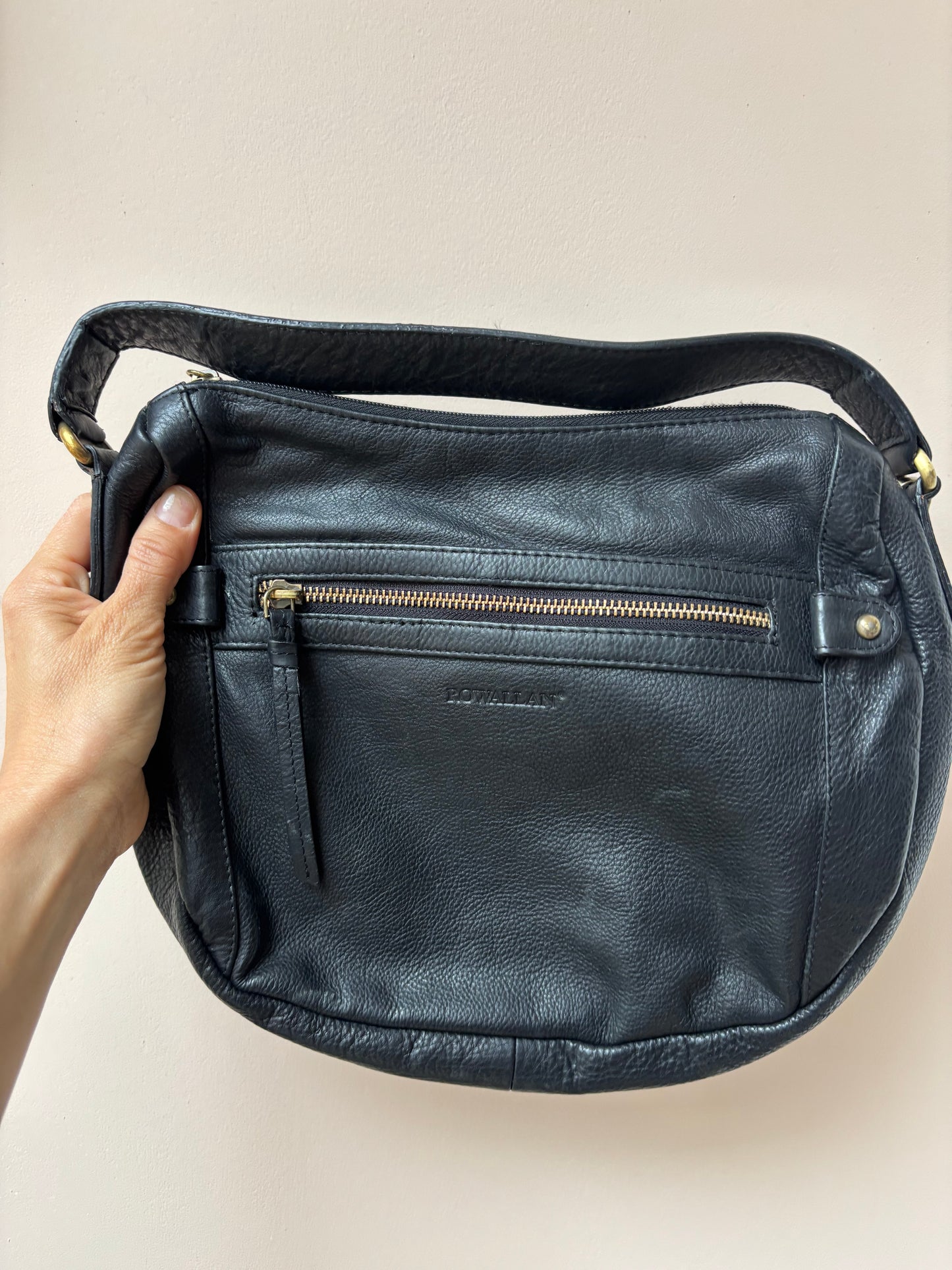 Soft black leather bag