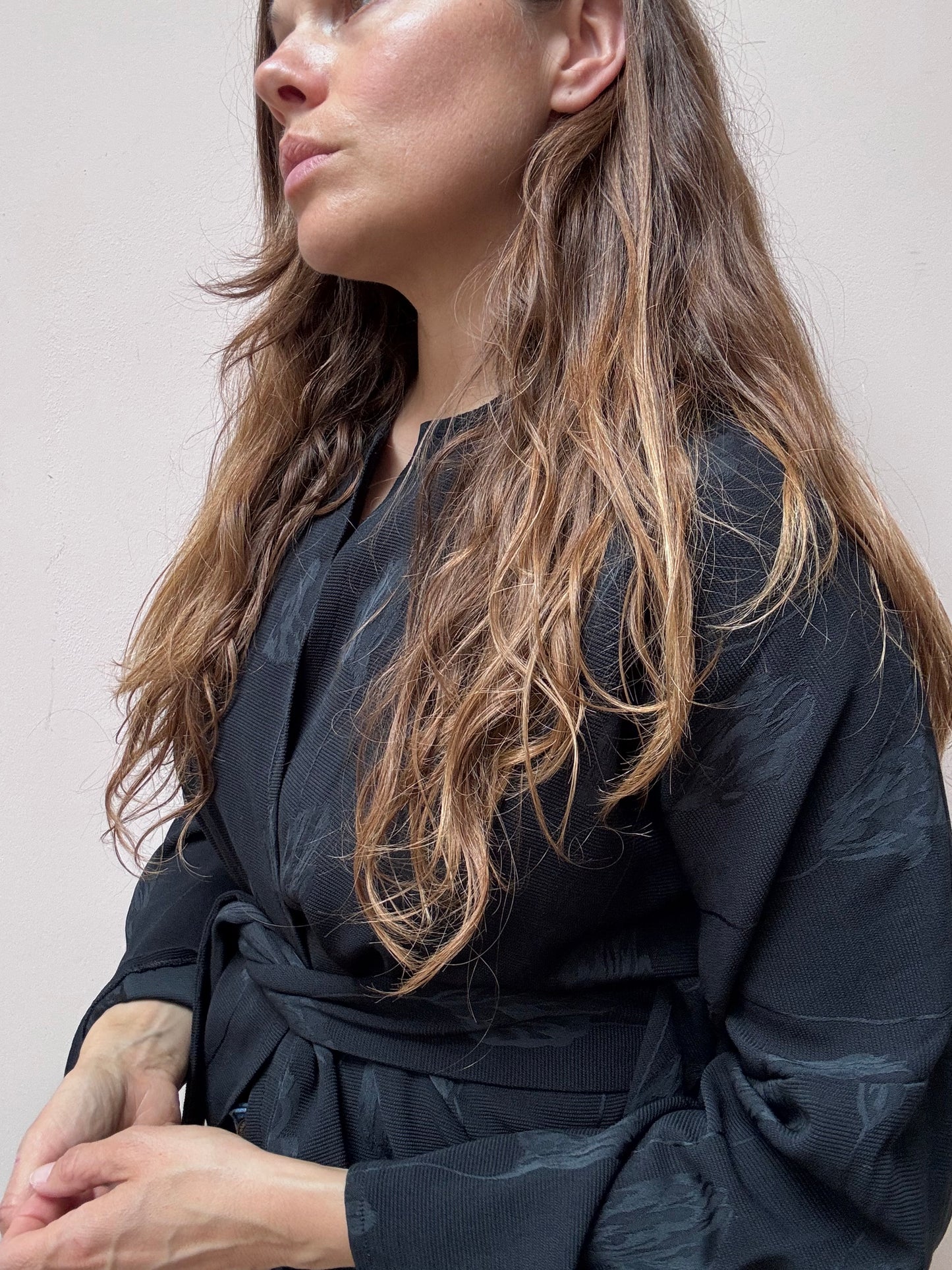 Vintage black embroidered top size 8/10