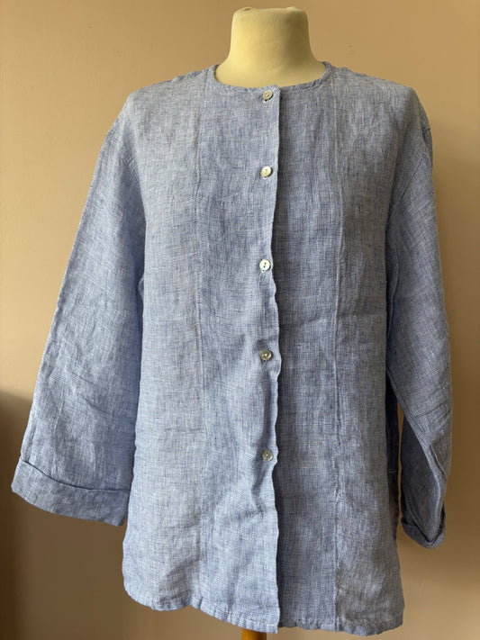 Pale blue 100% linen shirt size 12