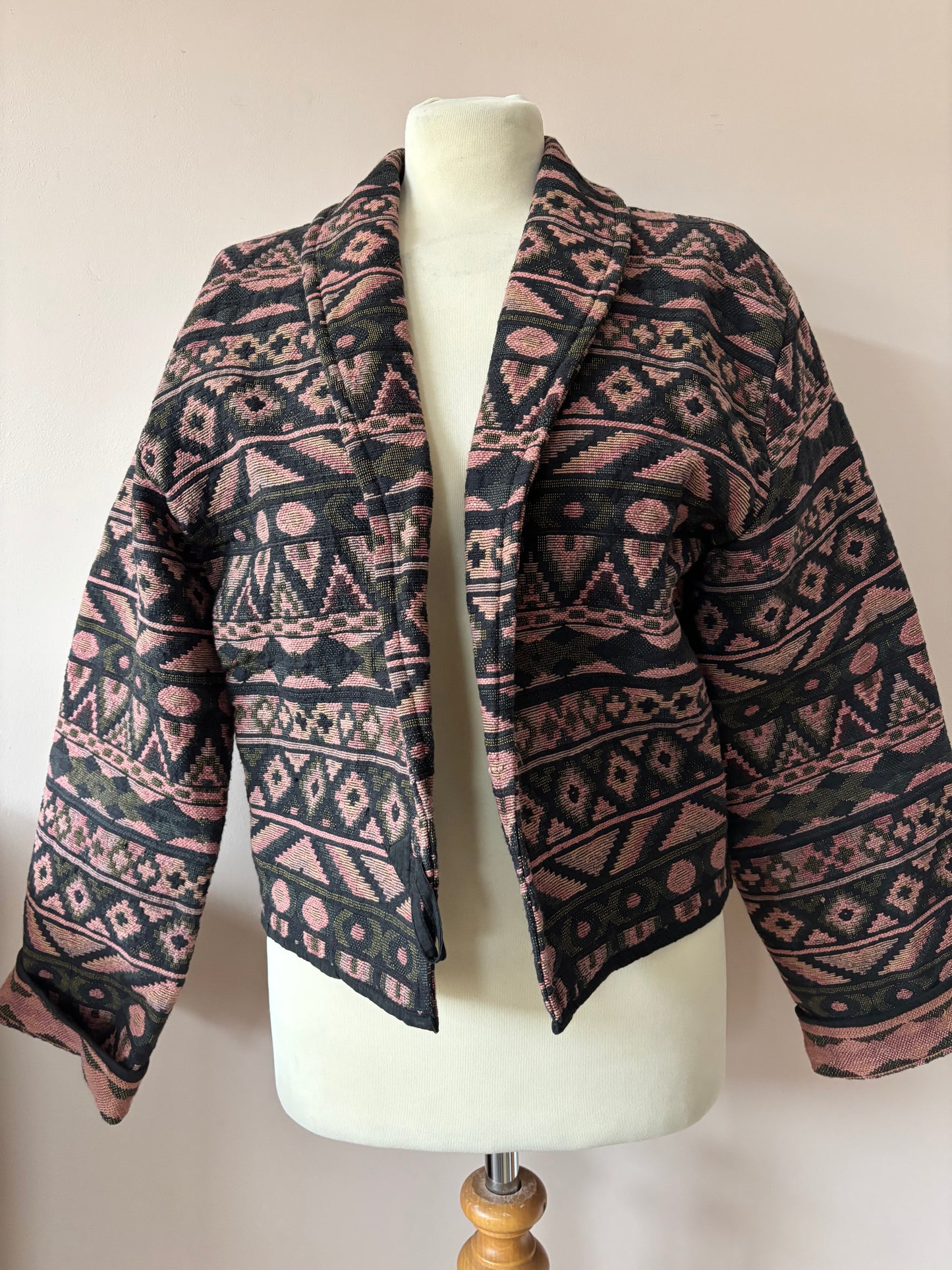 Vintage 100% cotton woven cropped jacket size 12/14