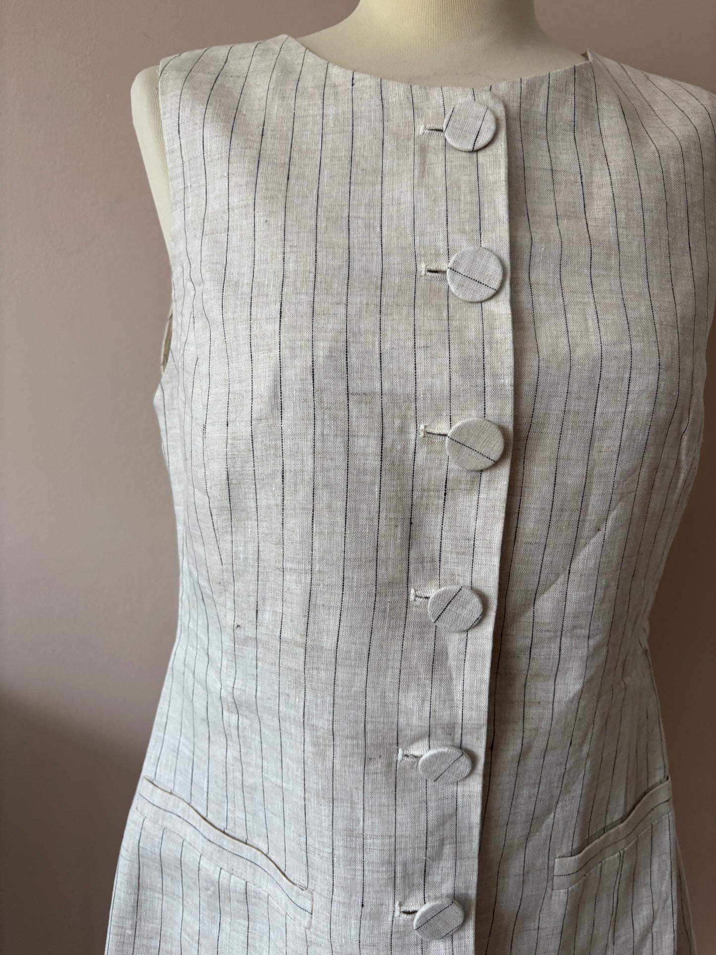 100% linen long waistcoat size 12 BNWT