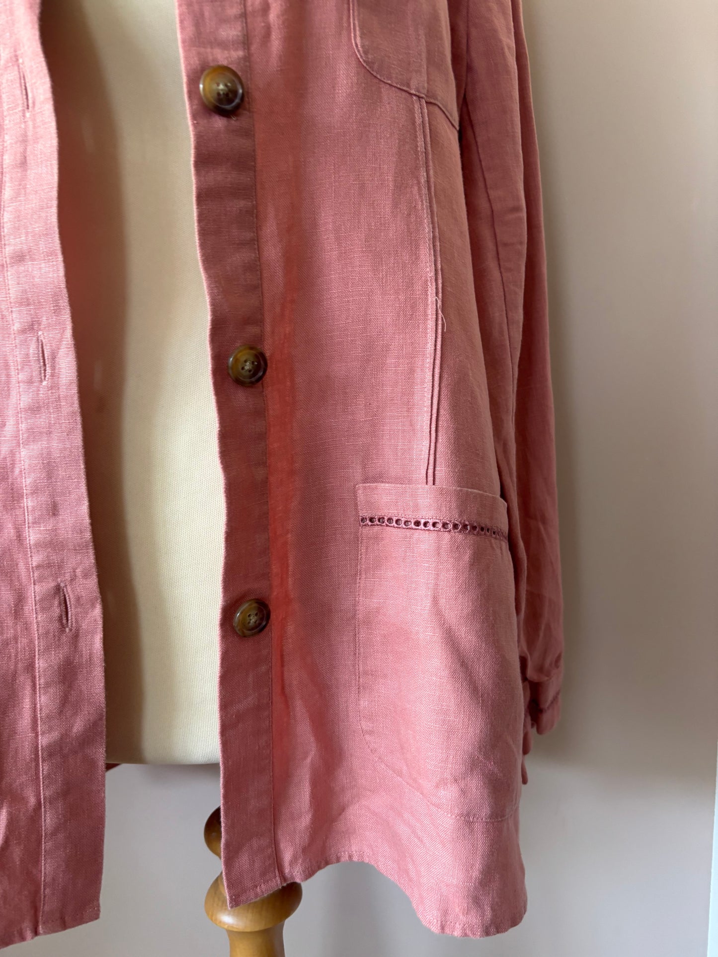 Orvis 100% linen dusky pink jacket size 12-16 ish (size Large)
