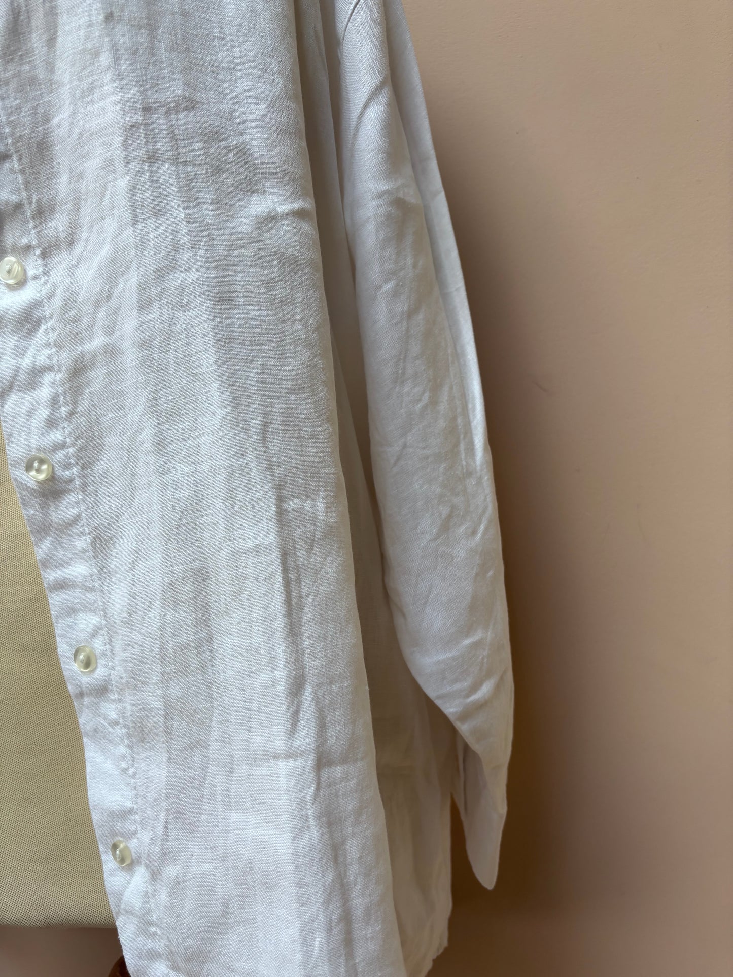 White 100% linen shirt size 18