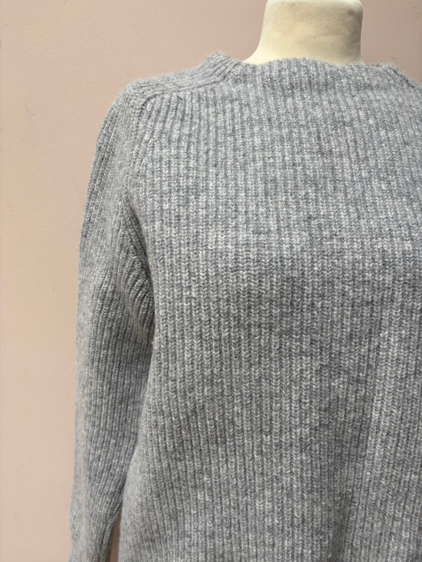 Grey 100% wool jumper size Medium