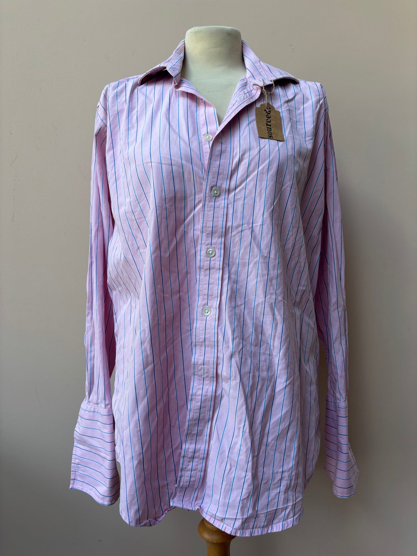 Pink striped 100% cotton shirt size 12