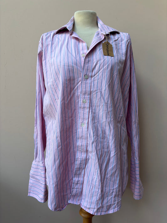 Pink striped 100% cotton shirt size 12