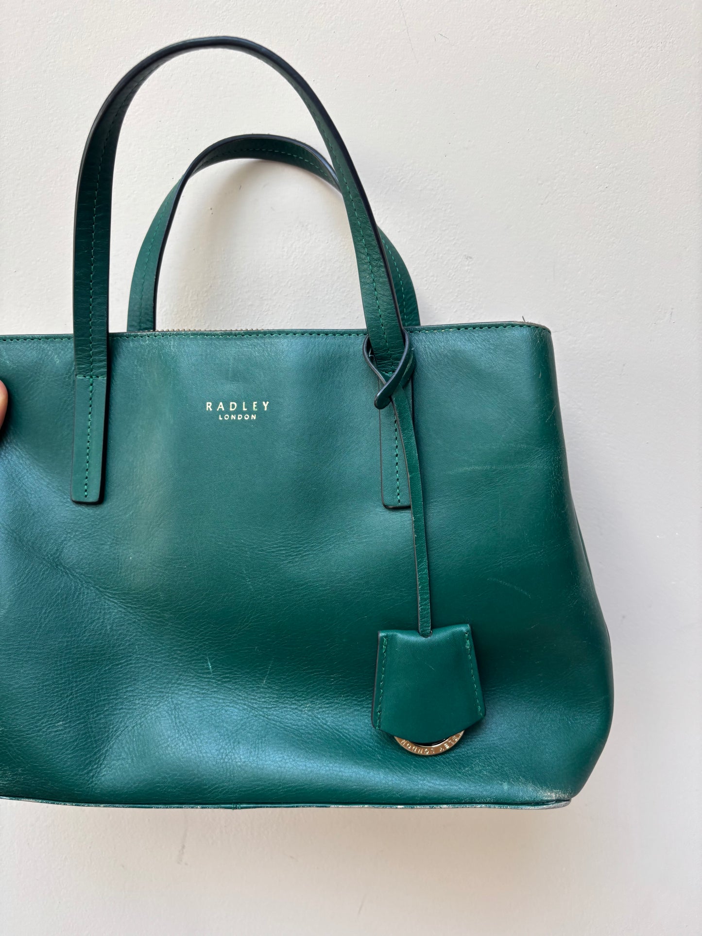 Green leather Radley bag