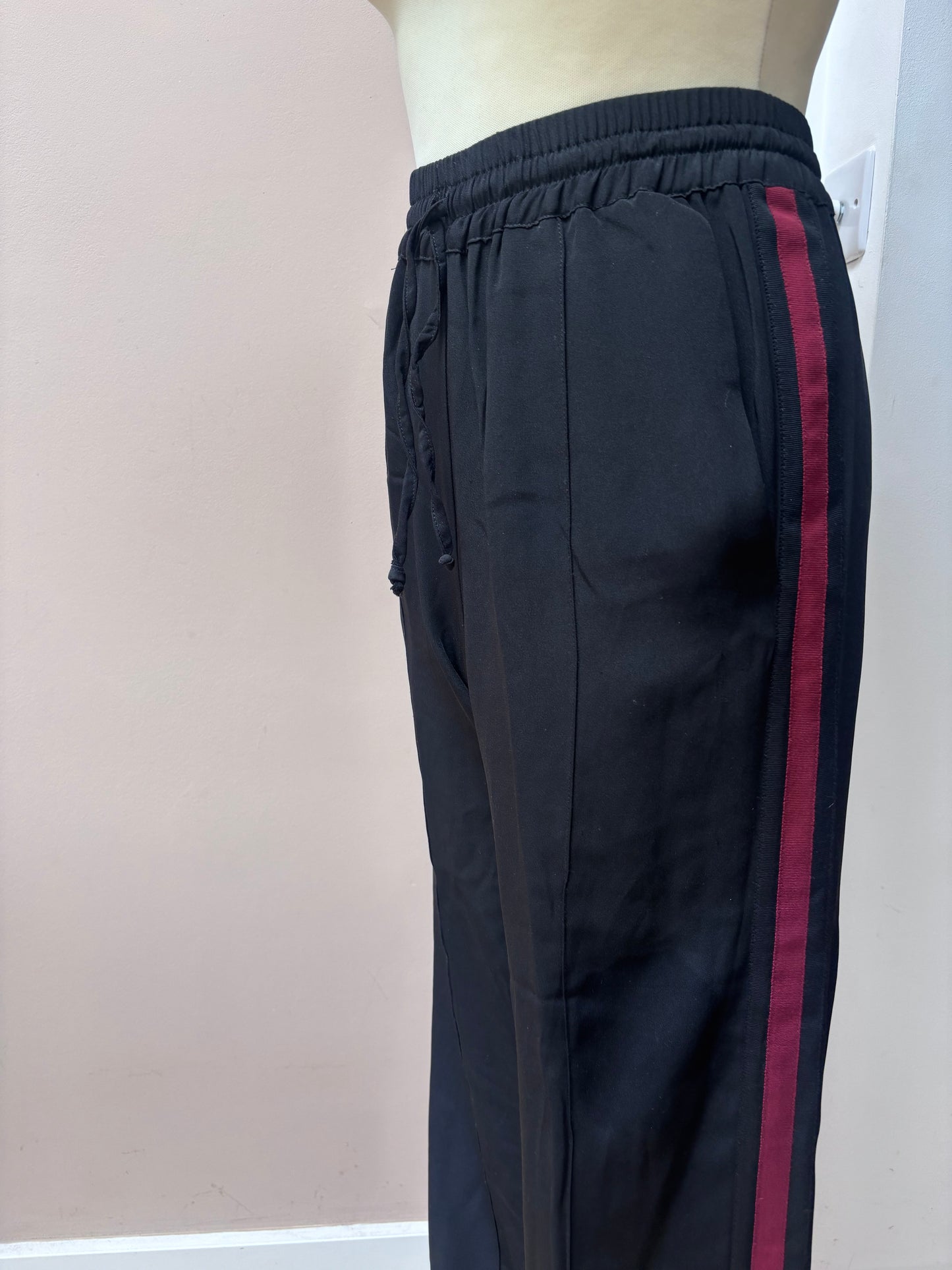 Black 100% silk trousers size XS
