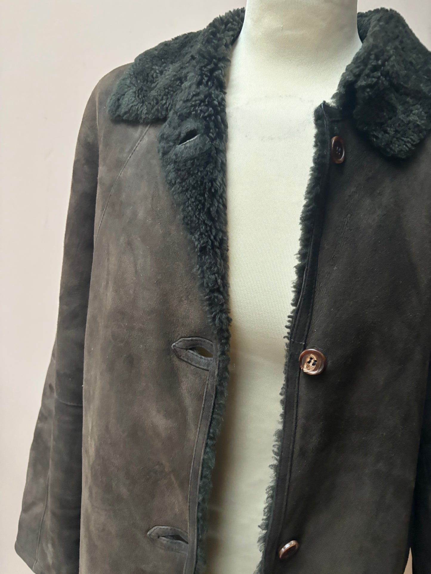 Suede shearling brown jacket size 8-12
