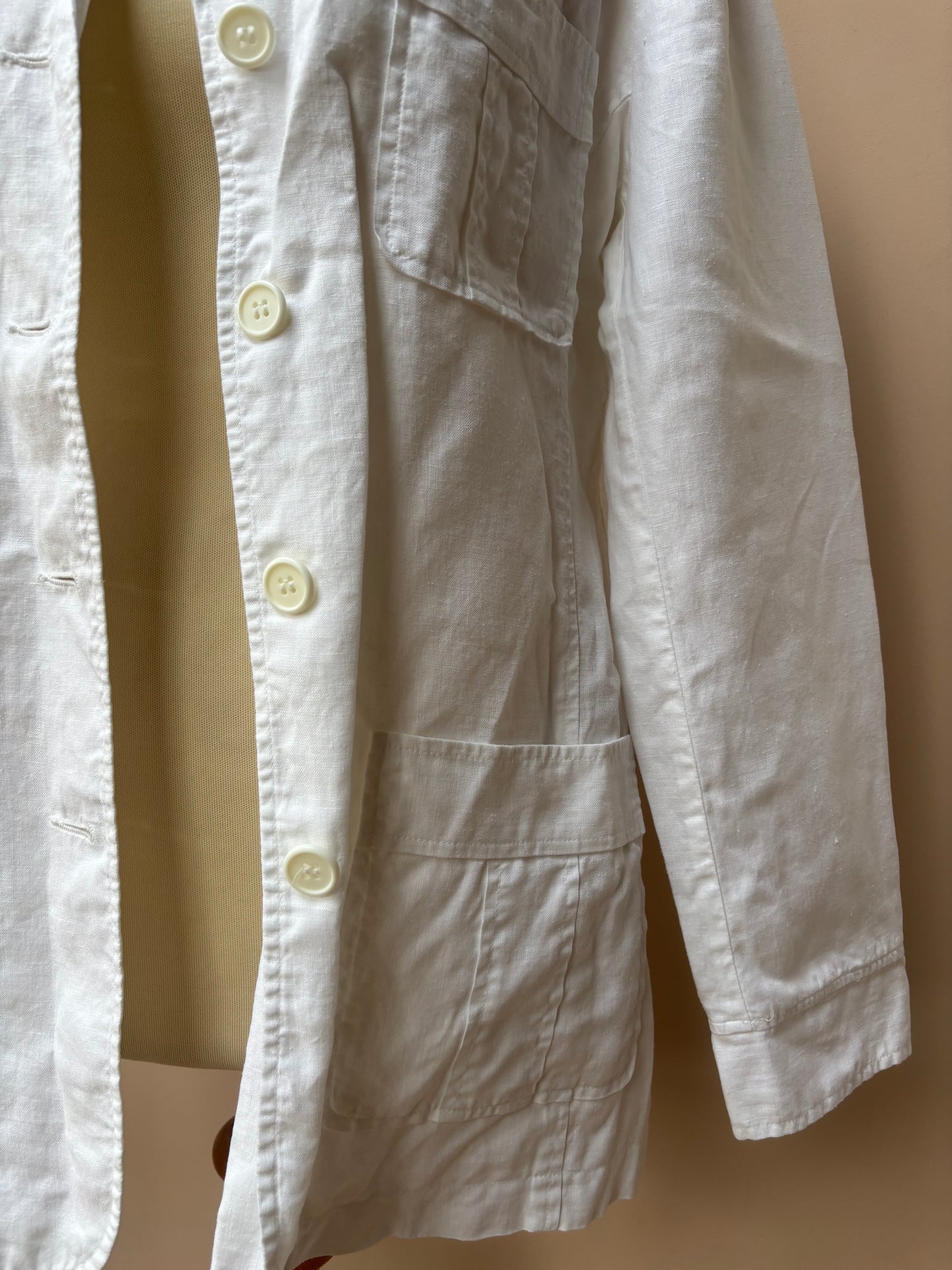 Vintage white 100% linen jacket size 12