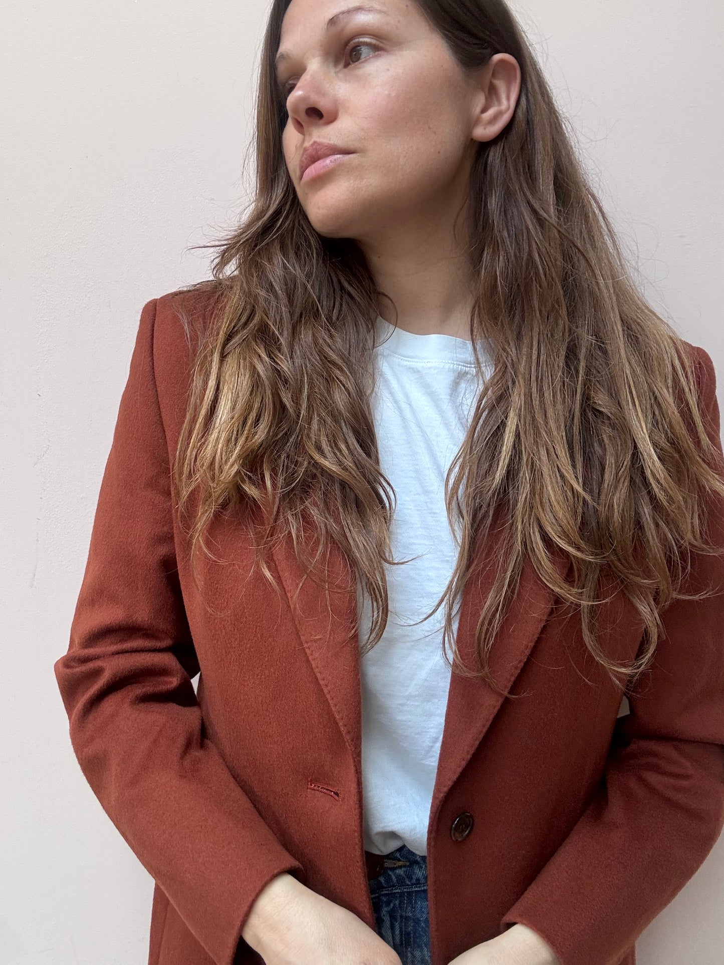 Aquascutum rust brown 100% wool blazer size 10/12