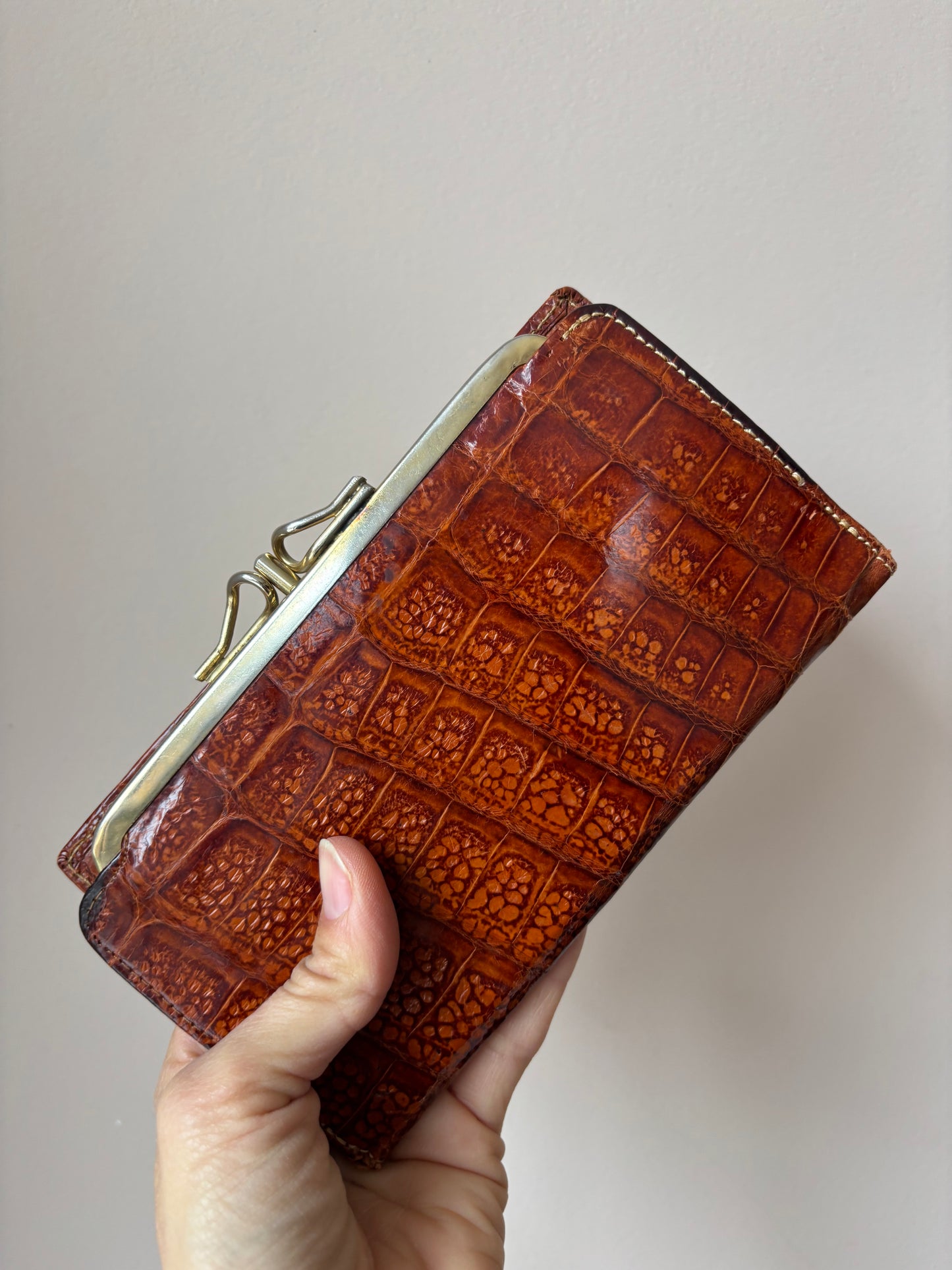 Vintage brown leather purse