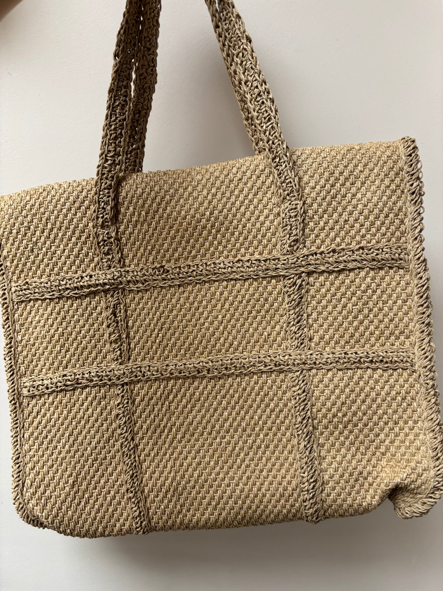 Hand woven raffia bag