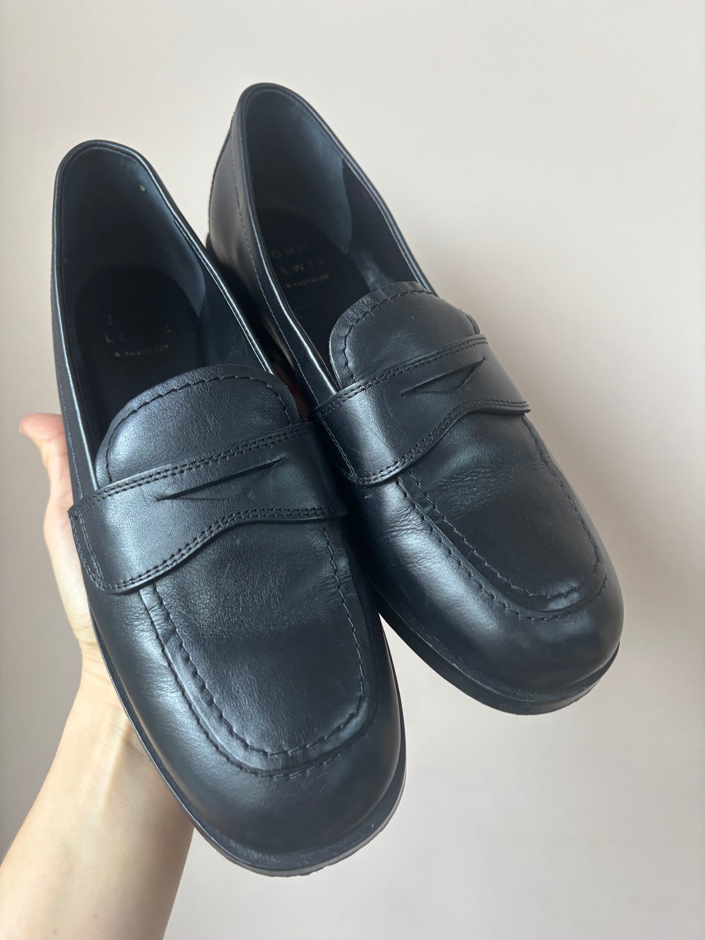 Black leather brogues size 5.5