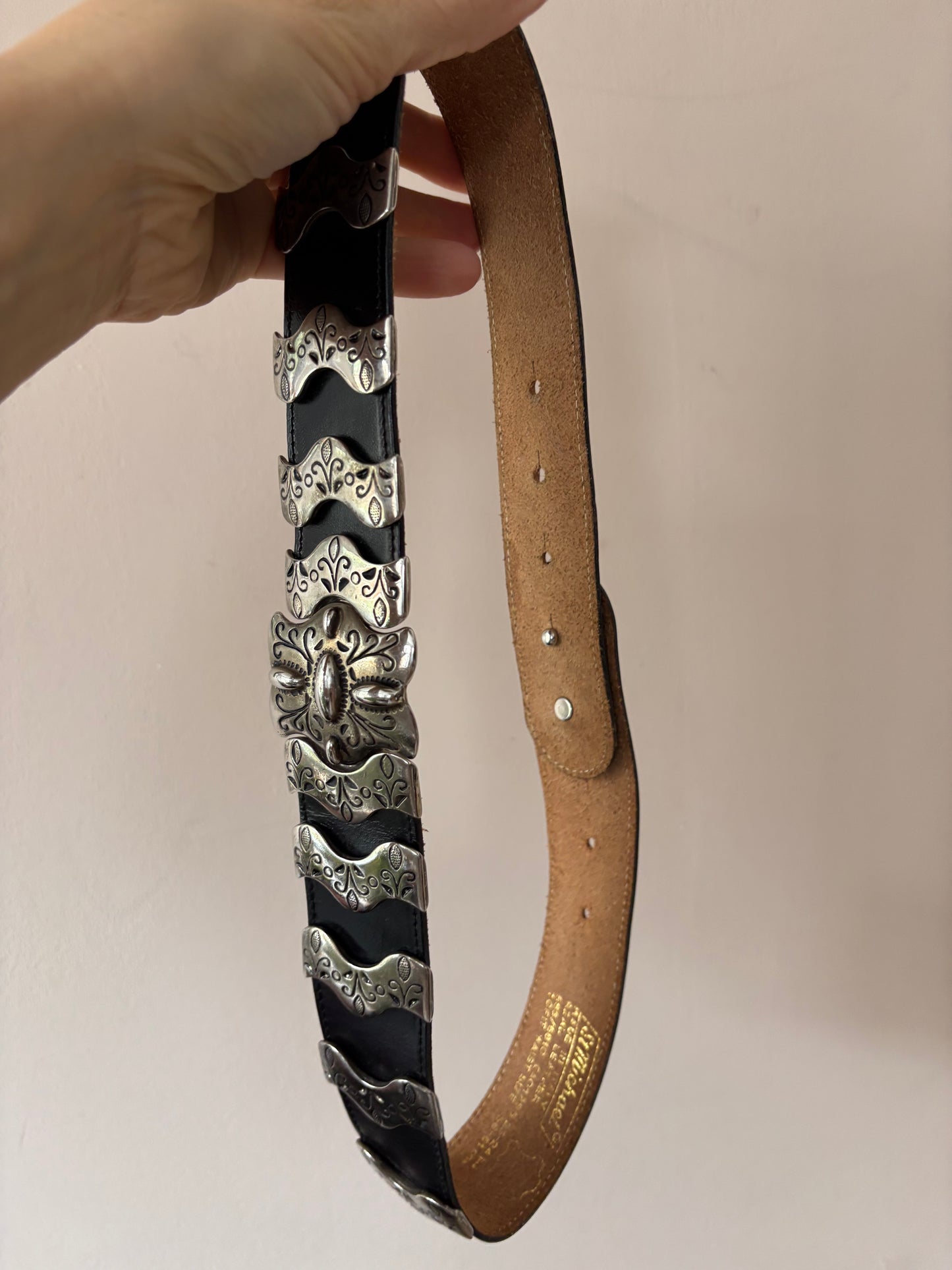 Vintage leather waist belt size Small