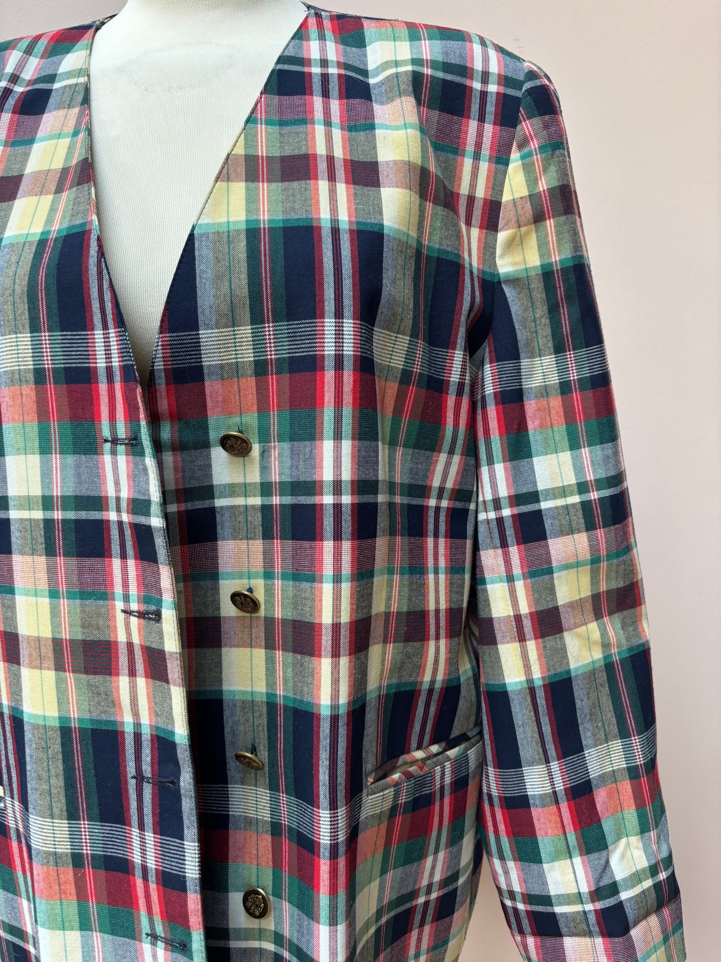 Vintage check oversized blazer size 12-16