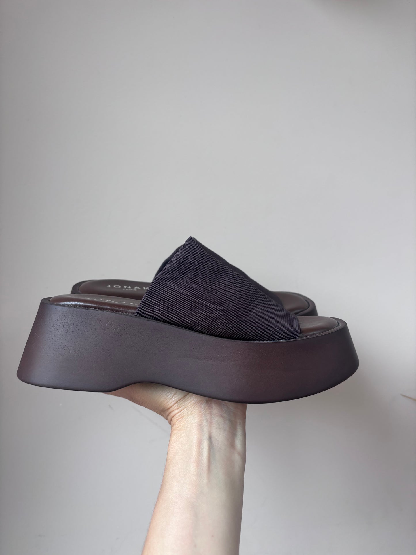 Jonak Paris brown platform sandals size UK3/4