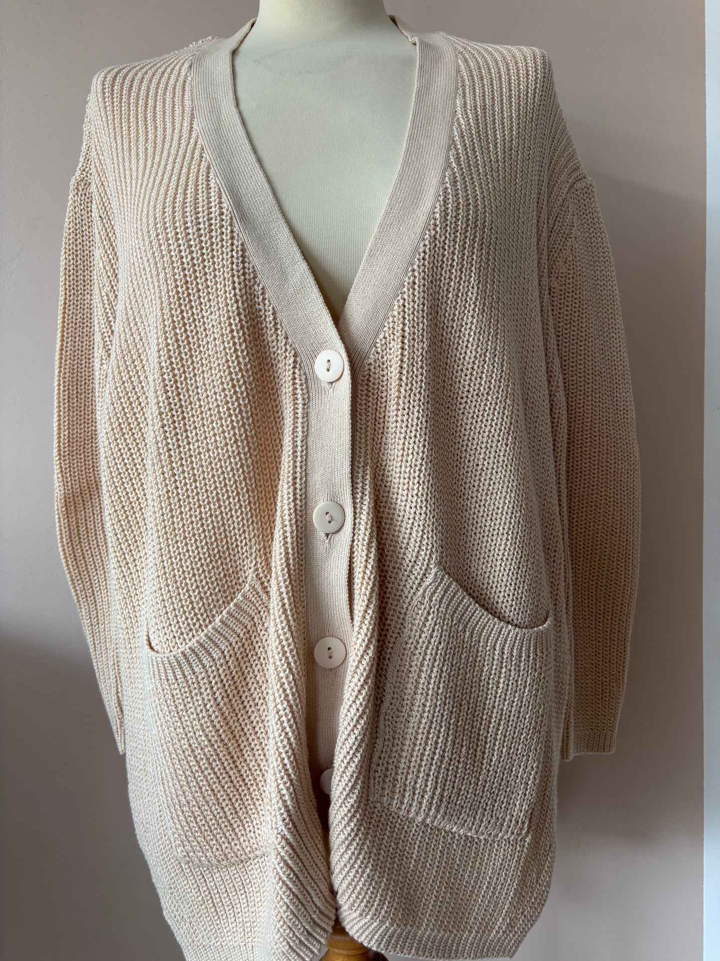 Beige cotton cardigan size S/M