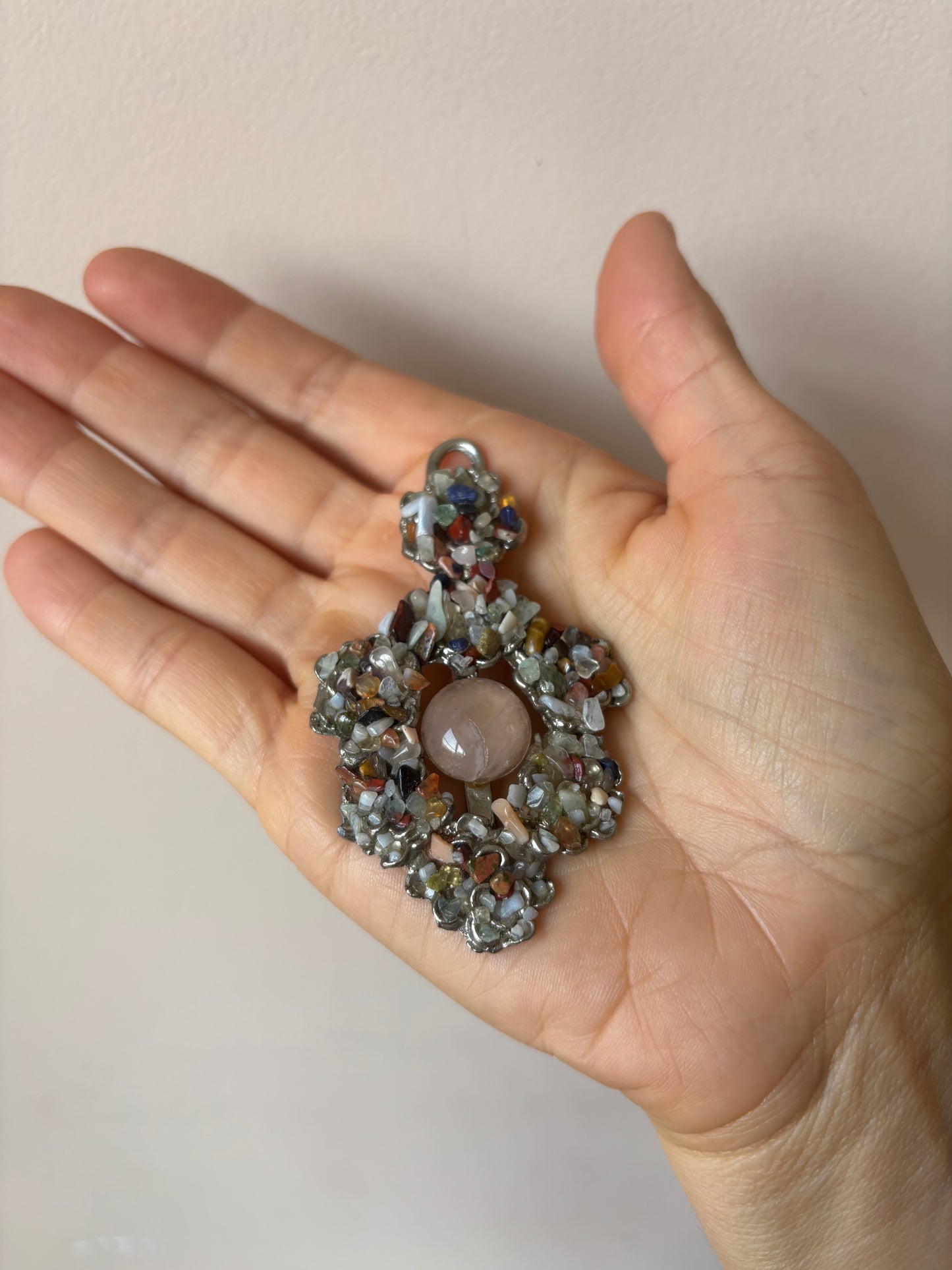 Stunning embellished large pendant cluster