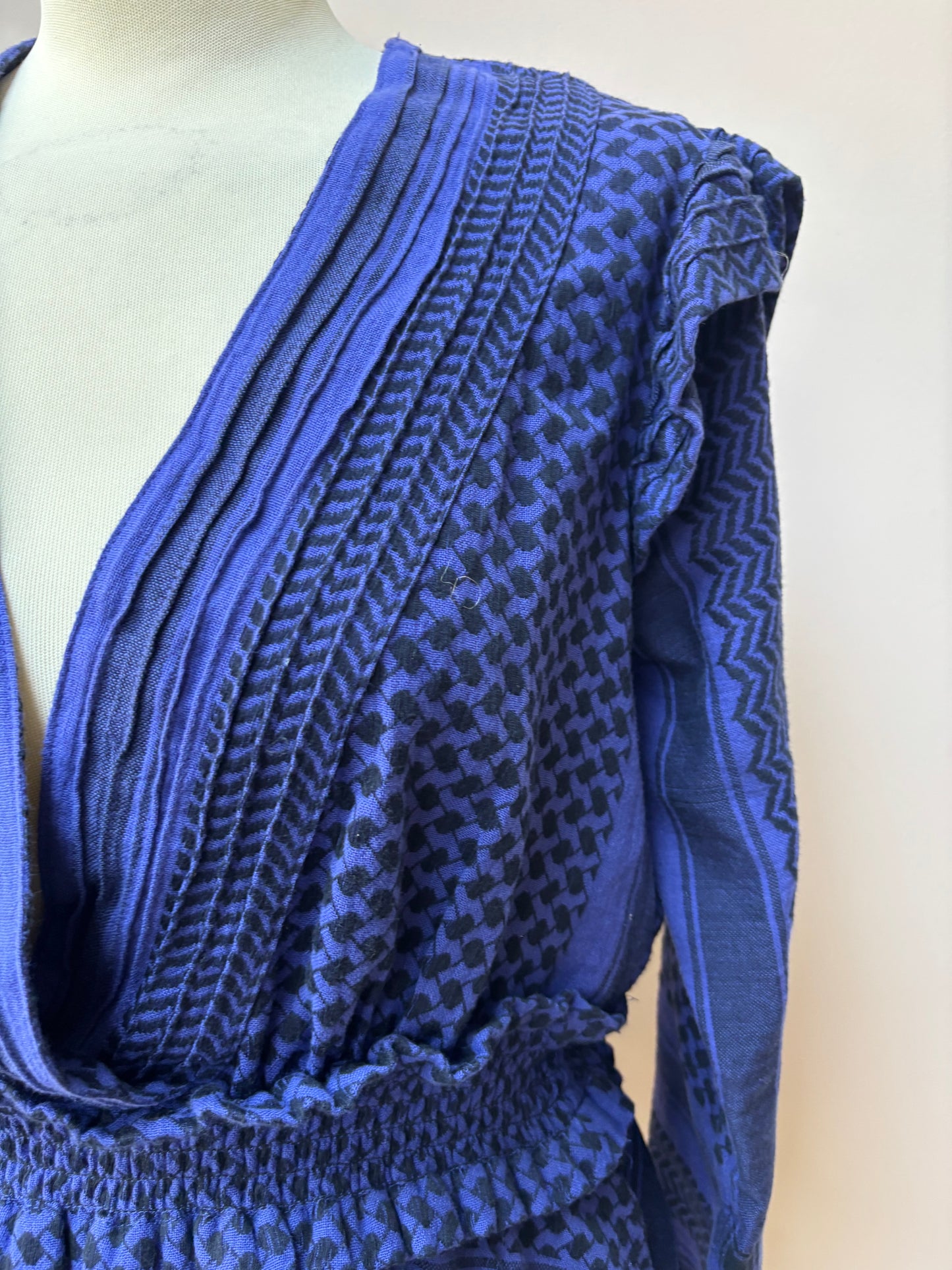 Cotton patterned crossover top size Small