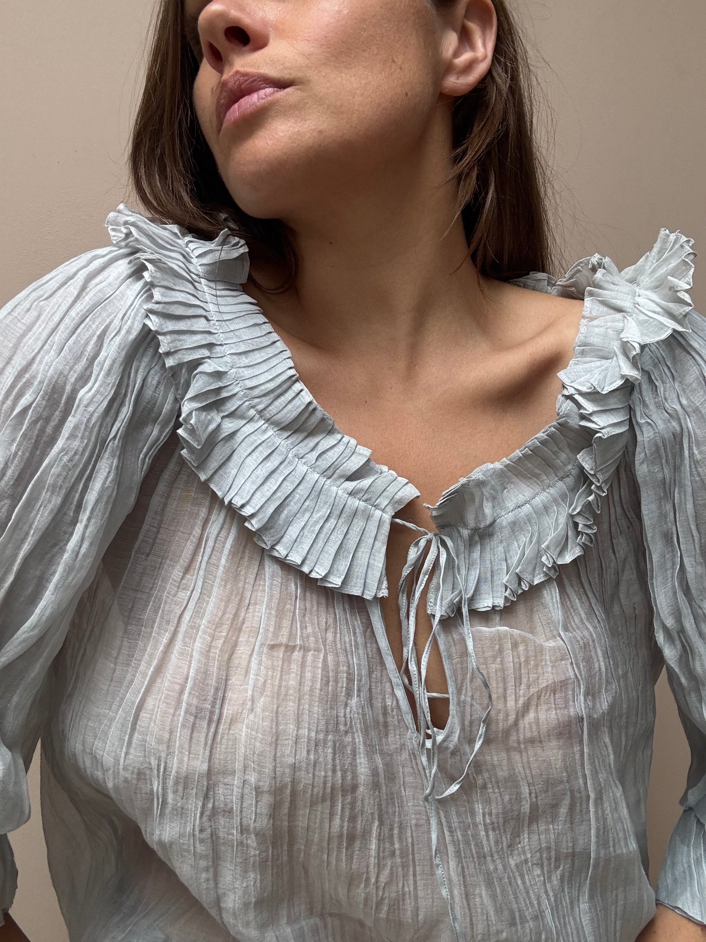 Thierry Colson silk cotton mix blouse size Small