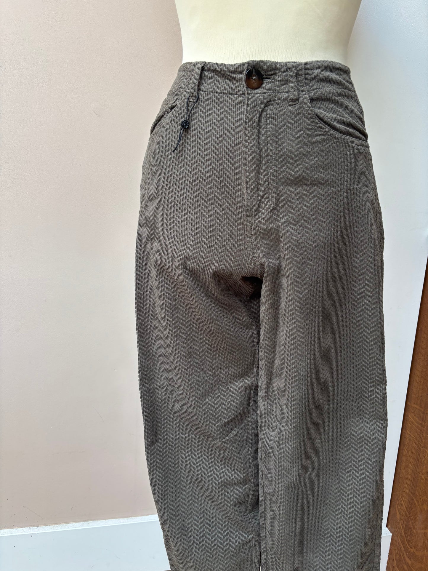 Massimo Dutti grey green cord trousers size 8