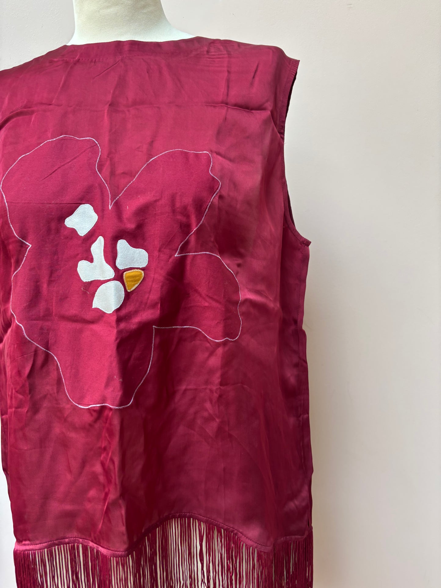 Vintage flower tassels top size XL