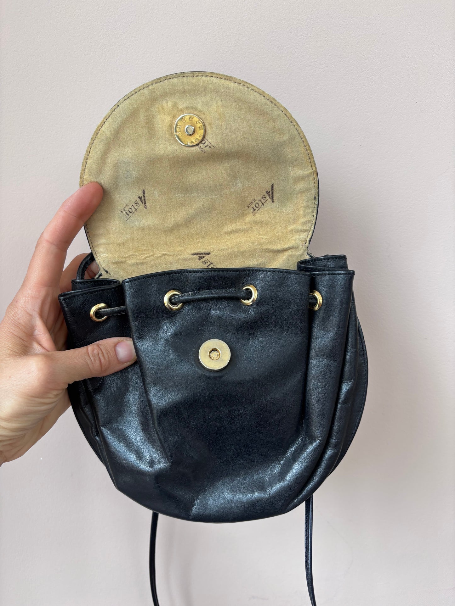 Astor black leather small bag