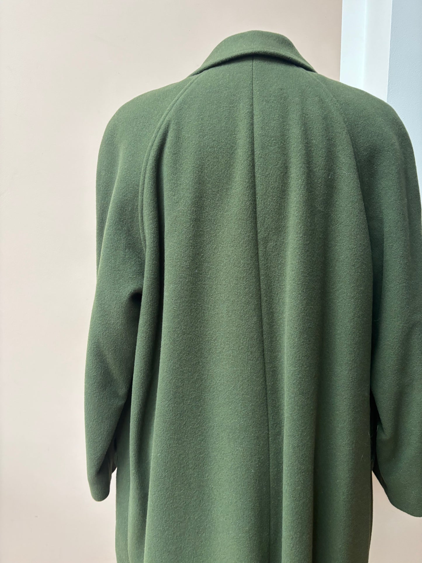 Vintage Green 100% wool long coat size 10/12