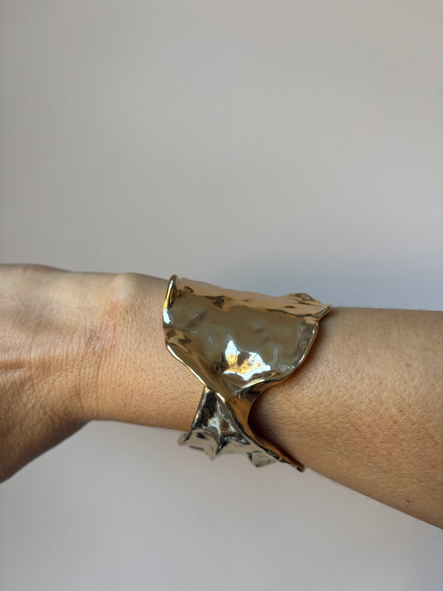 Heavy gold cuff bracelet