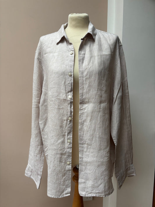 Greige 100% linen shirt size Large