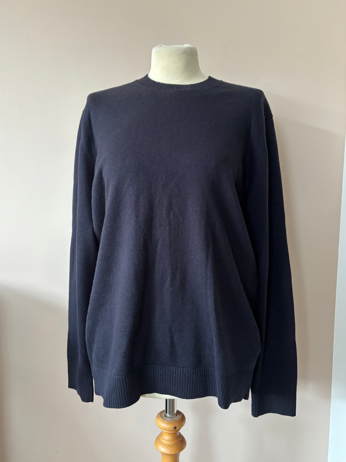 Navy cotton and wool mix jumper size Large