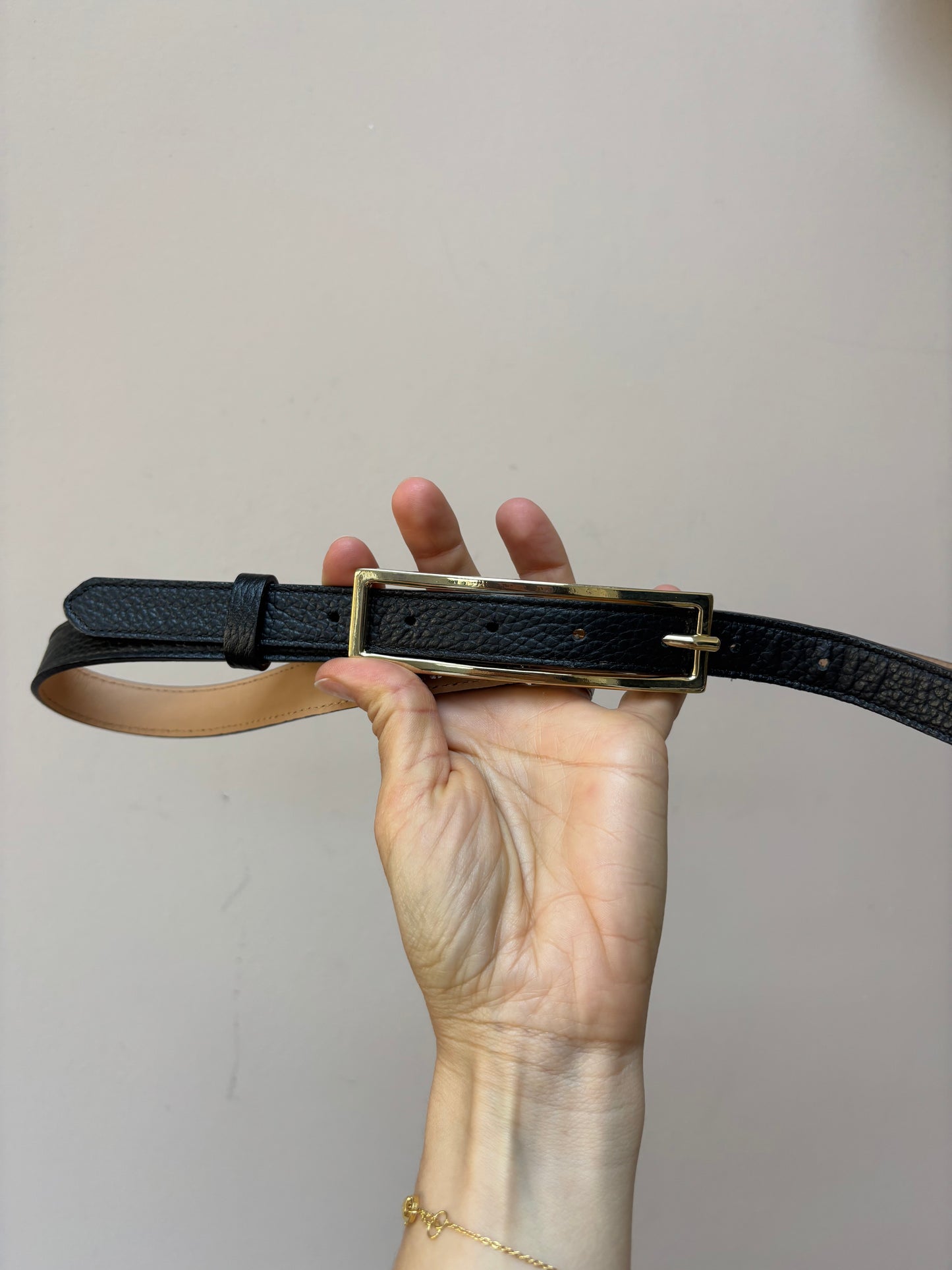 Black Italian leather belt size Large