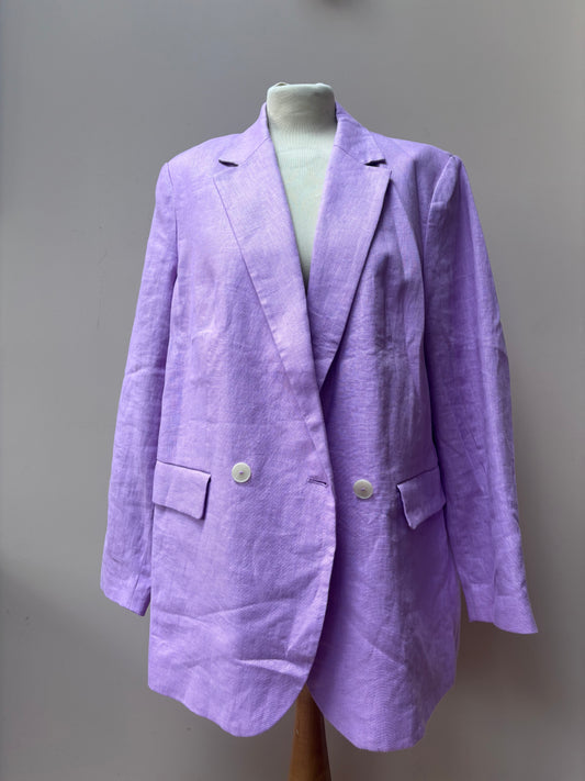 Lilac 100% linen blacker size 14/16