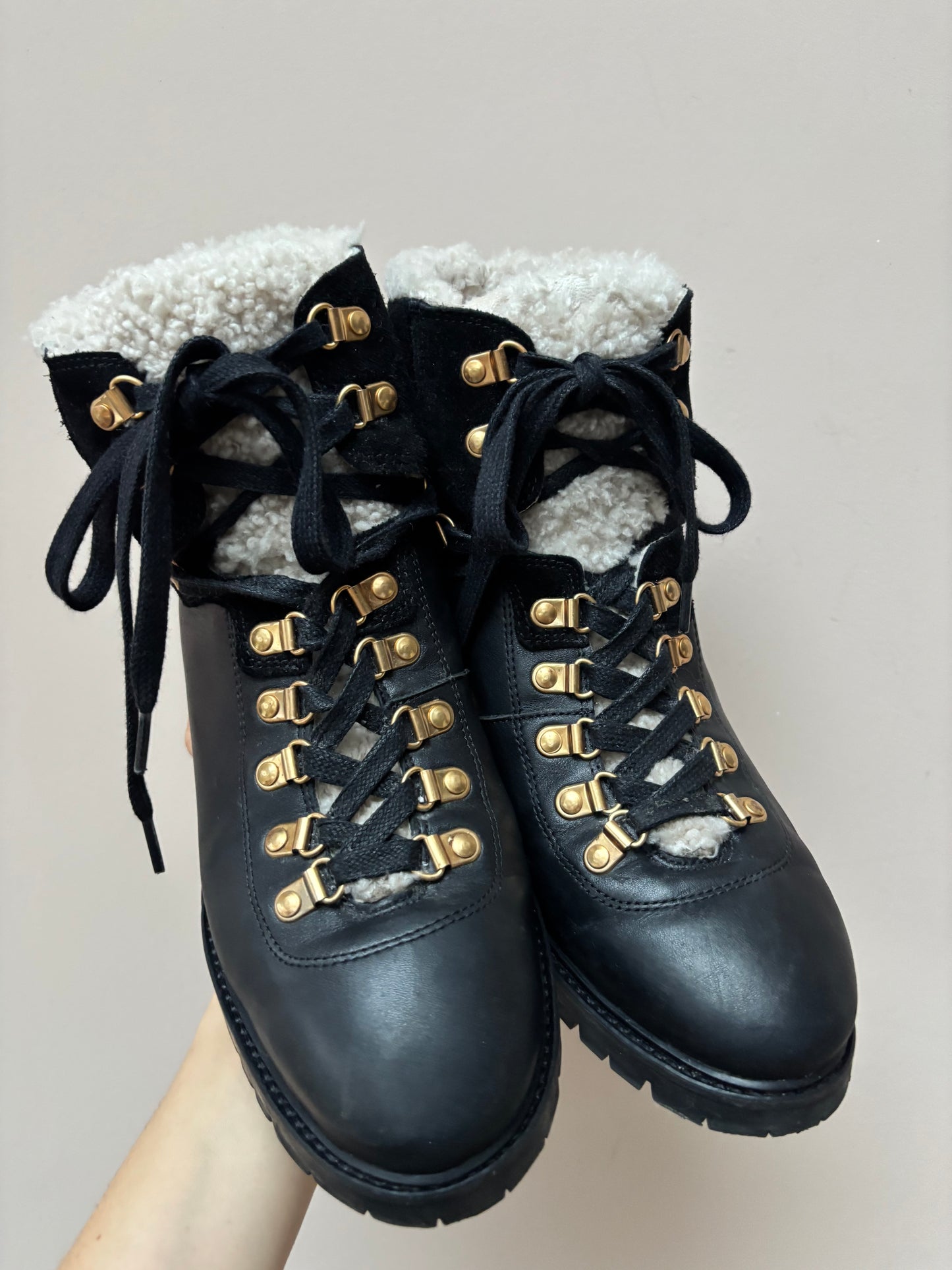 Anonymous Copenhagen black fleece lined leather boots size 41 (UK8)