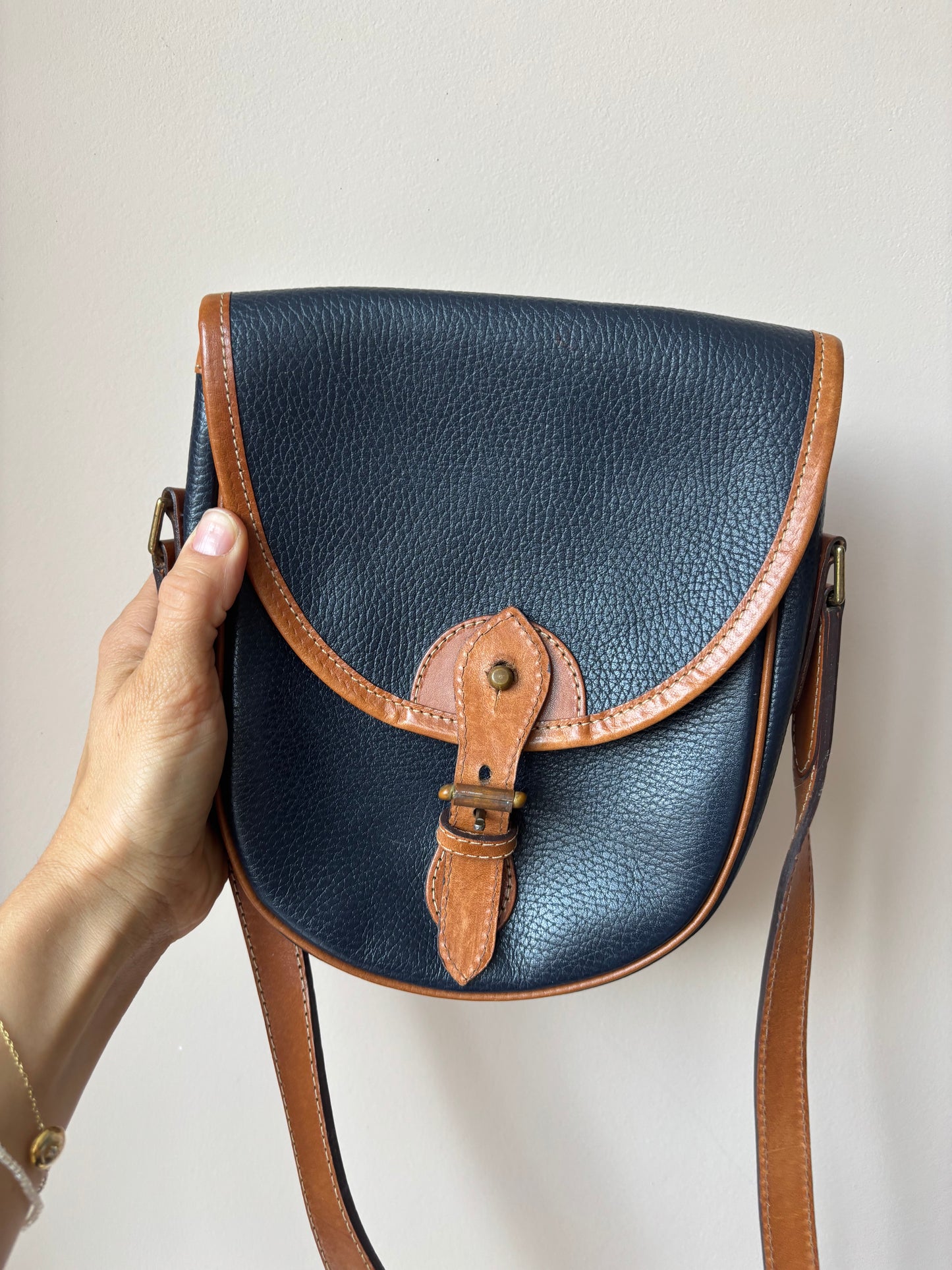 Vintage Jaeger scotch grain leather shoulder bag