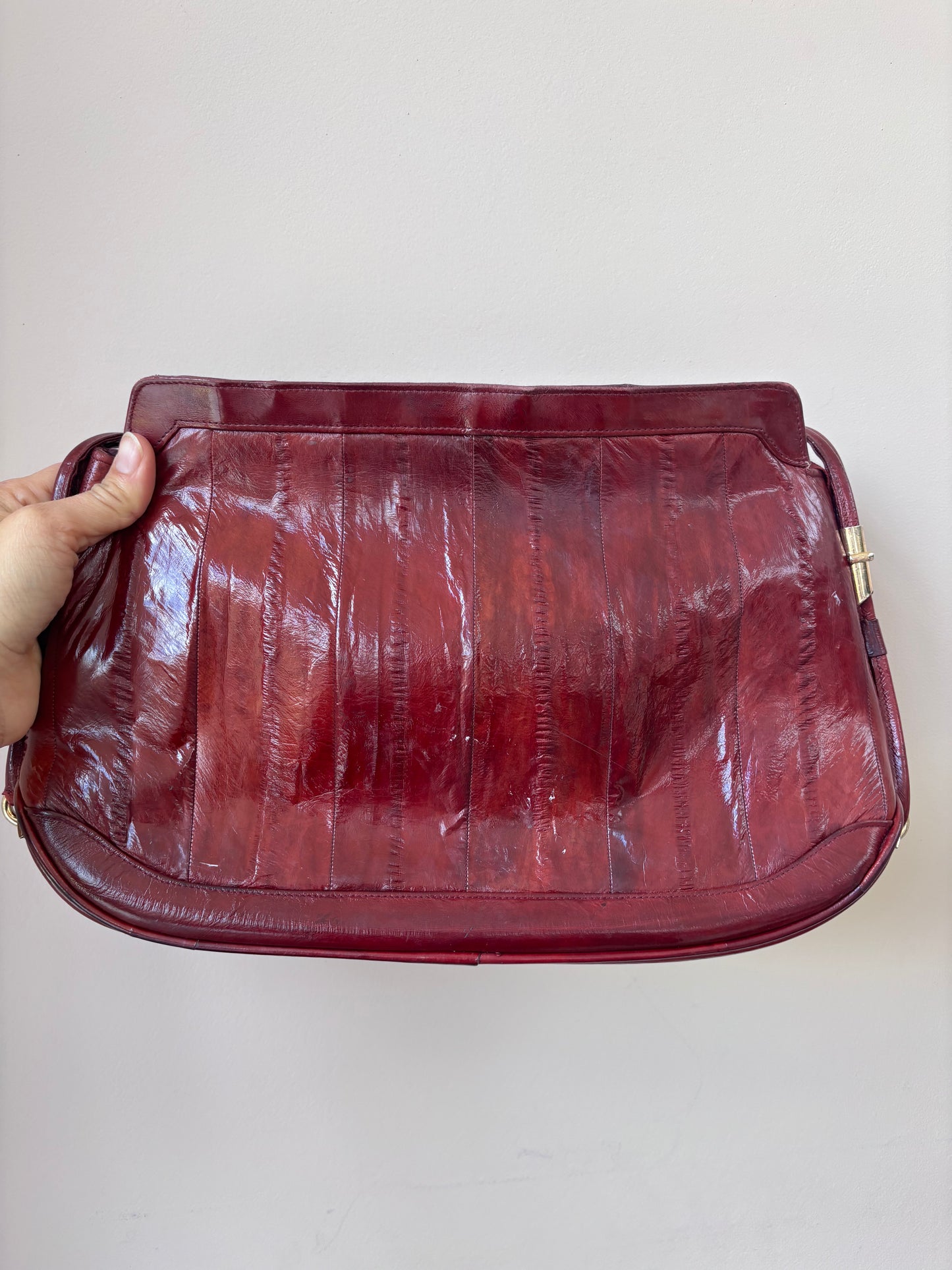 Vintage Red Orange leather bag