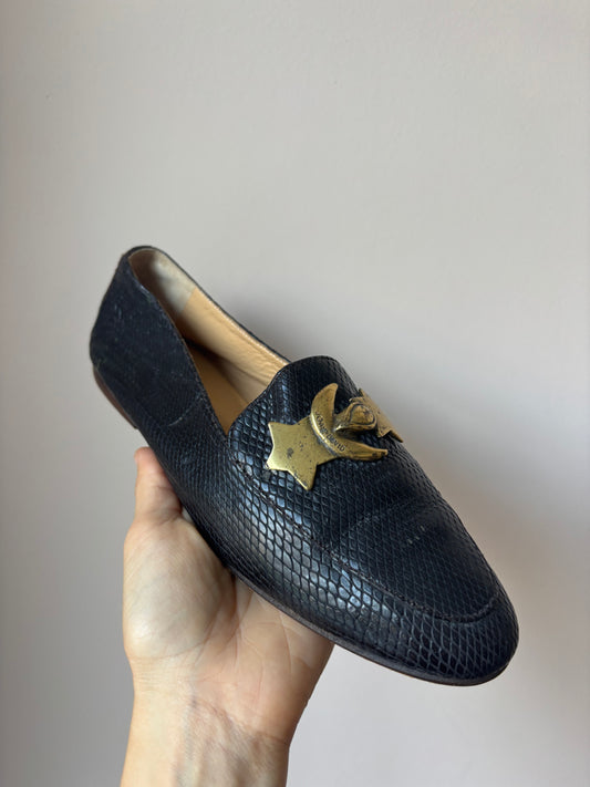 Vintage black leather shoes size 5