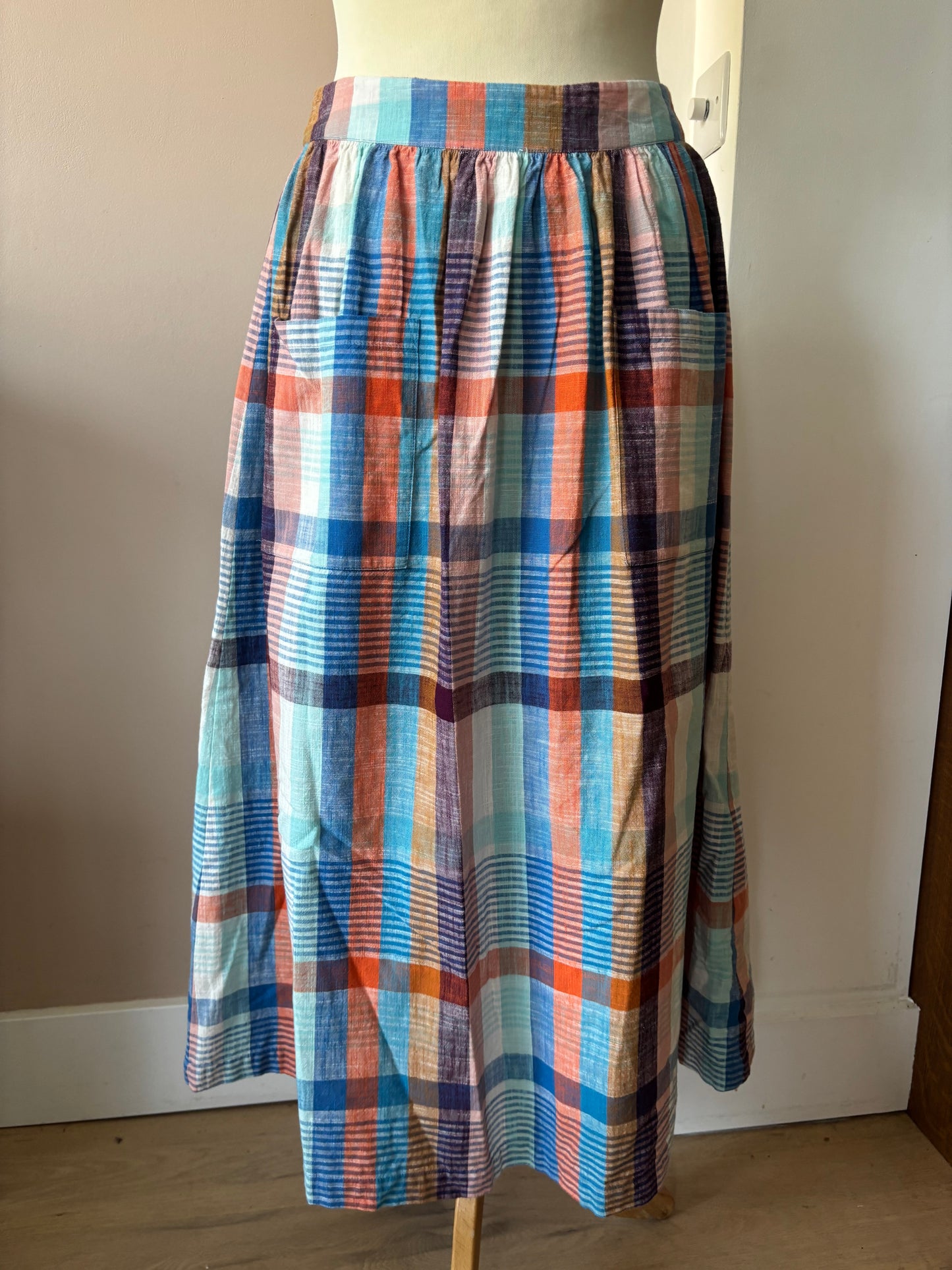 100% cotton check skirt size 10