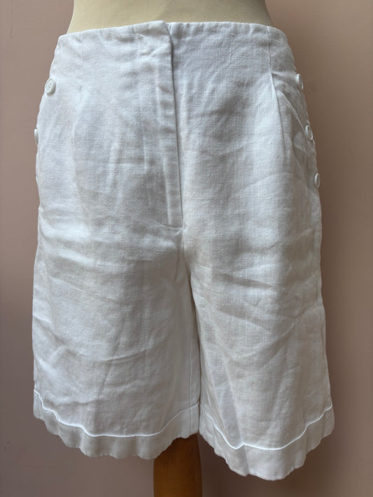 Jaeger white 100% linen shorts size 12