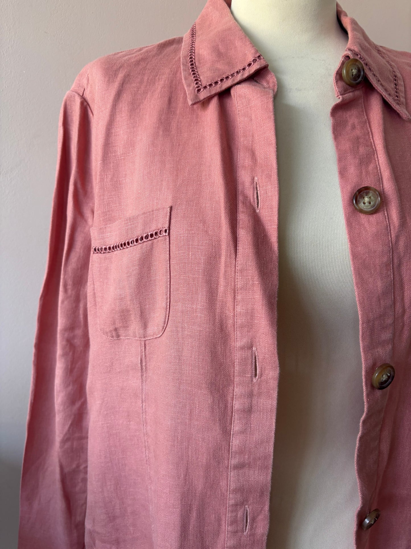 Orvis 100% linen dusky pink jacket size 12-16 ish (size Large)