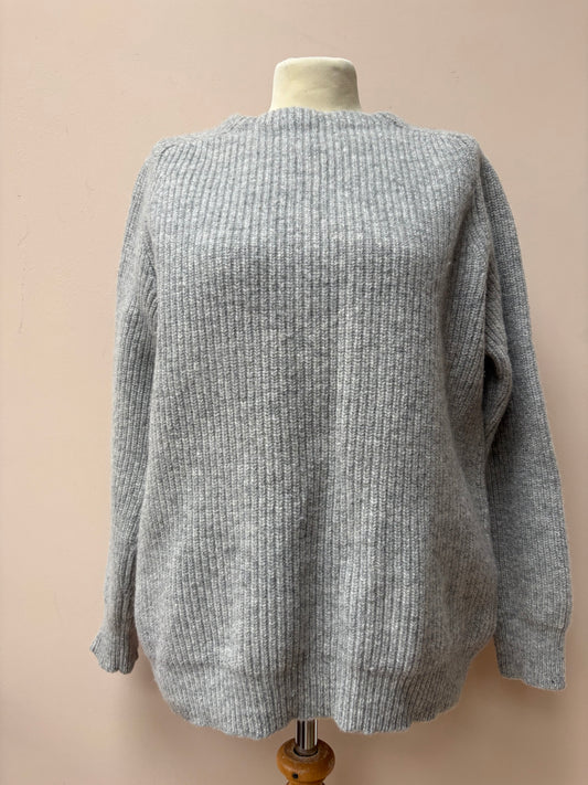 Grey 100% wool jumper size Medium