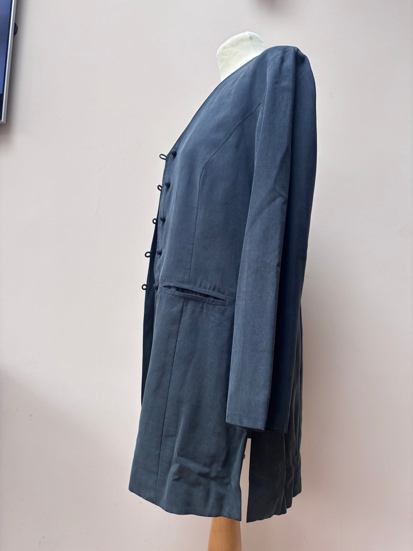 Vintage midnight blue 100% silk jacket size 10/12
