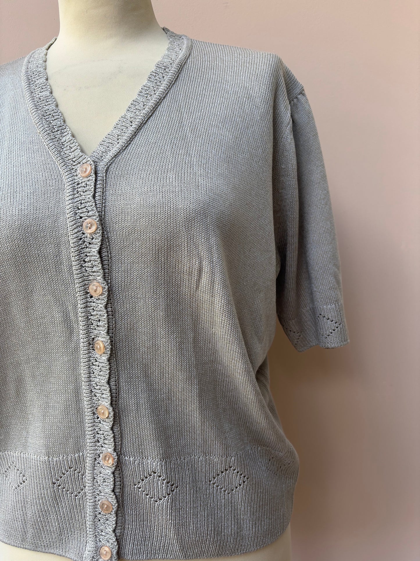 Vintage beige fine knit top size 12
