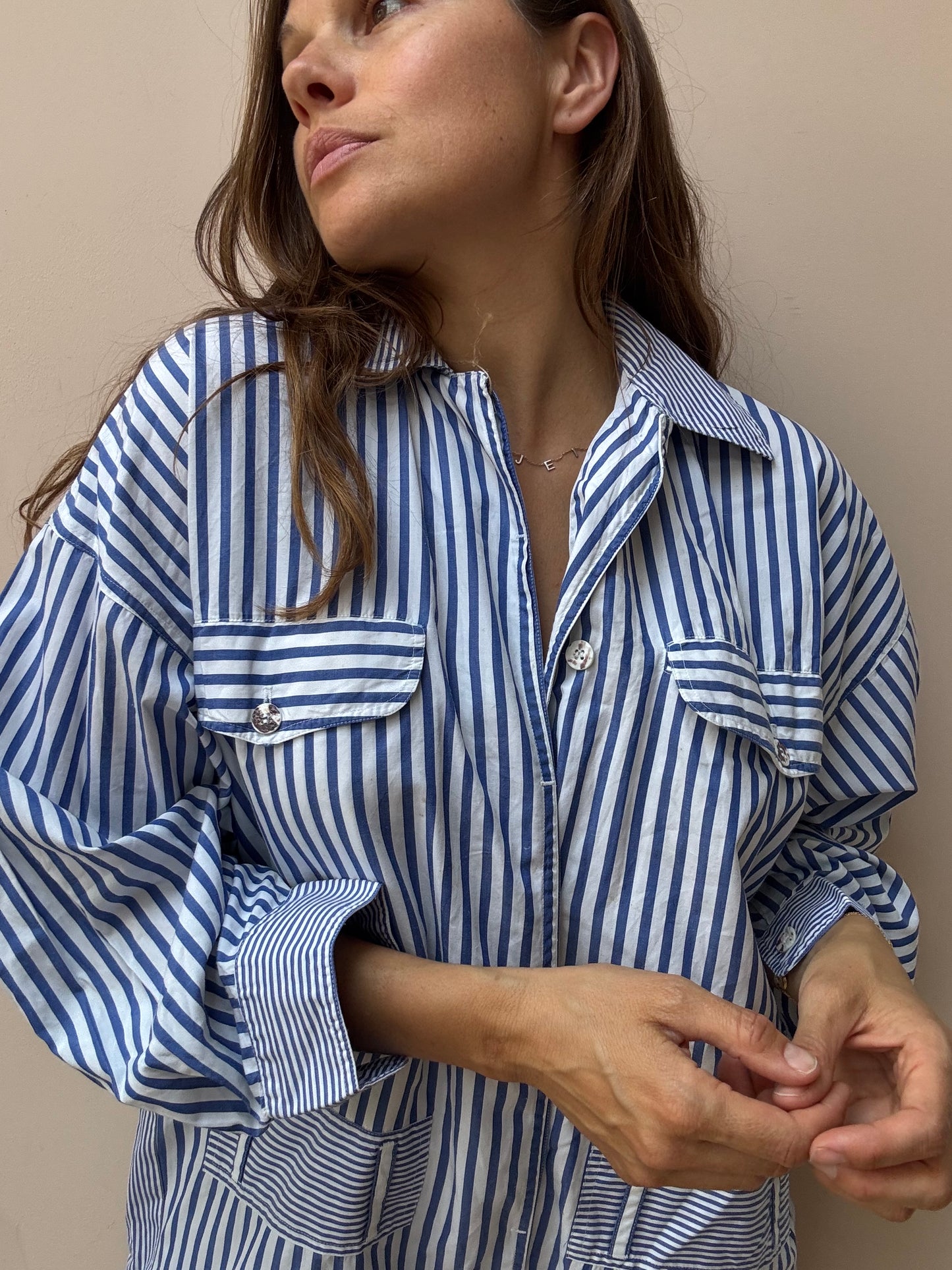 Vintage cotton striped jumpsuit size Medium