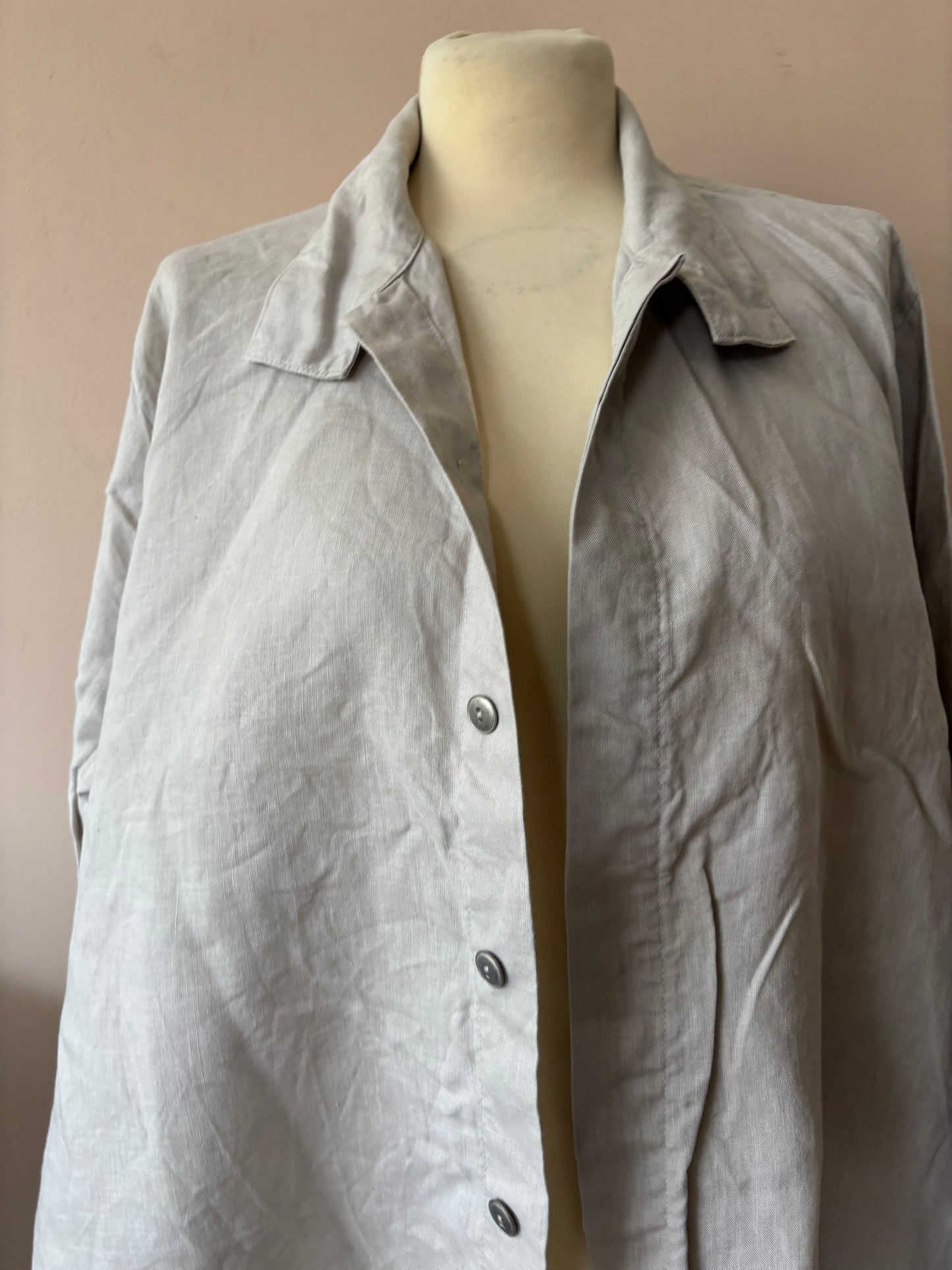 100% linen oversized shirt stone colour one size