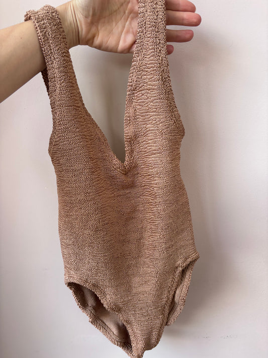 Hunza G brown swimsuit one size
